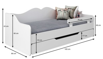 БЕЛЛА детская кровать 180х80 белый