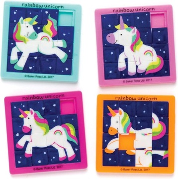 4X PUZZLE PRZESUWNE OBRAZ PREZENT DLA DZIEWCZYNKI UKŁADANKA JEDNOROŻEC