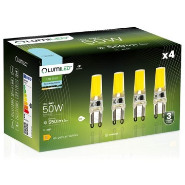 4x Żarówka LED KAPSUŁKA G9 5W=60W LUMILED 6000K