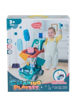 Zestaw do sprzątania dla dzieci wózek AGD na kółkach duży akcesoria