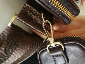 КОЖАНАЯ СУМКА-КОШЕЛЬК ZARA, КОРИЧНЕВАЯ