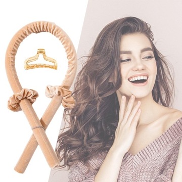 Heatless dla kobiet, dziewcząt, loków bez ciepła, beżowy