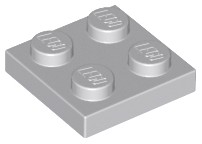 LEGO Płytka - plate 2x2 (3022) j.szara poł. 20szt