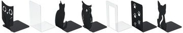 Подставка-ограничитель, ДЛЯ КНИГ, подставка из оргстекла, черная, ЛАПЫ, кошка, собака, 1 шт