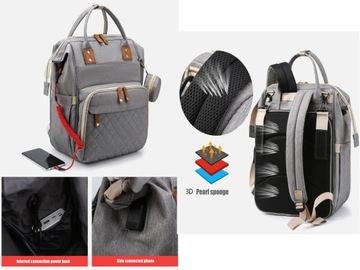 РЮКЗАК ДЛЯ МАТЕРИ, СУМКА-ОРГАНИЗАТОР, пеленальный столик, КРОВАТЬ