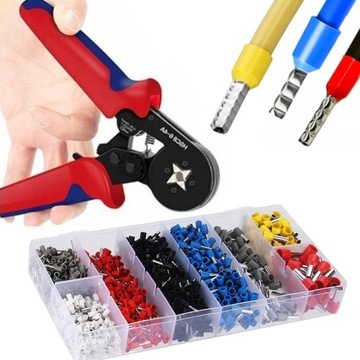 ZACISKARKA PRASKA DO KONEKTORÓW TULEJEK KABLI PRZEWODÓW 1200 SZTUK TULEJEK