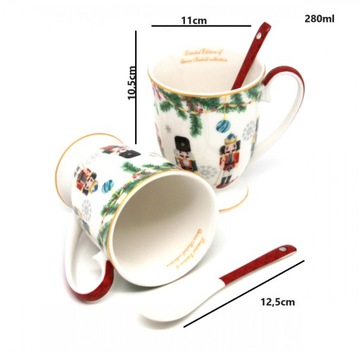 Набор кружек с ложками 280 мл Набор рождественских кружек