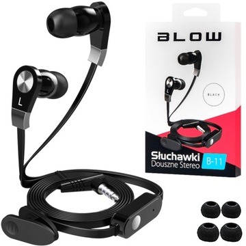 SŁUCHAWKI DOUSZNE PRZEWODOWE KABEL MINI JACK 3,5mm MIKROFON DO TELEFONU