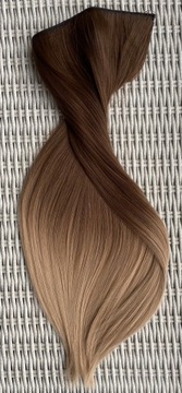 Наращивание волос, капучино/омбре, накидка