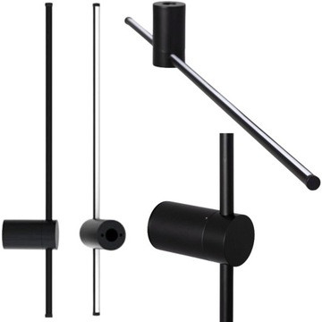KINKIET LED ŚCIENNY WEWNĘTRZNY DŁUGI 100CM B.CIEPŁA 12W METAL CZARNA LAMPA