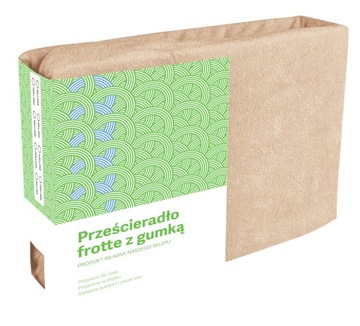 PRZEŚCIERADŁO FROTTE Z GUMKĄ 80X200 BEŻOWE NA MATERAC BAWEŁNIANE GRUBE