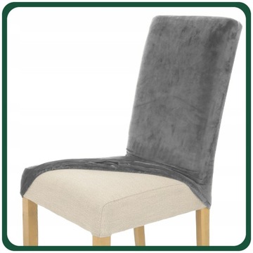 НАБОР ИЗ 6 ШТ. ЧЕХОЛ НА СТУЛ СЕРЫЙ ЭЛАСТИЧНЫЙ БАРХАТ ПЛОТНЫЕ ЧЕХОЛЫ