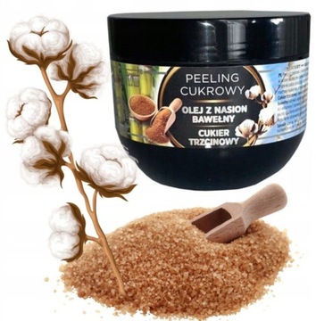 PEELING CUKROWY OLEJ Z NASION BAWEŁNY CUKIEER TRZCINOWY