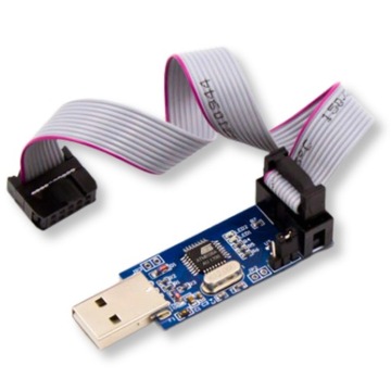 Программатор USBasp Atmel AVR ISP с лентой 20 см для микроконтроллеров ATMEL