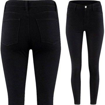 Primark Damskie Czarne Jeansowe Spodnie Jeansy Rurki Skinny Slim S 36