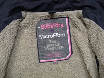 SUPERDRY Microfibre Snorkle Windparka granatowa damska kurtka parka S