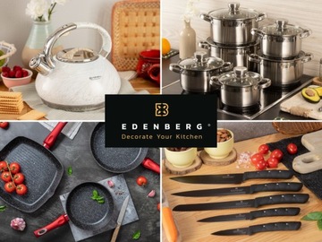 НАБОР КУХОННЫХ НОЖЕЙ EDENBERG ИЗ 5 НОЖЕЙ В БЛОКЕ ИЗ 8 ДЕТАЛЕЙ.