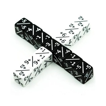 KOSTKA K6 1,6 CM RPG LICZNIK BONUSÓW POZYTYW BIAŁA KOŚĆ SZEŚCIOŚCIENNA MTG