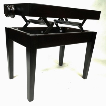 ława do pianina pikowana szara drewniana solidna