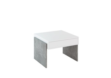 Stolik kawowy ława kwadratowy biały beton 60 x 60 x 45cm