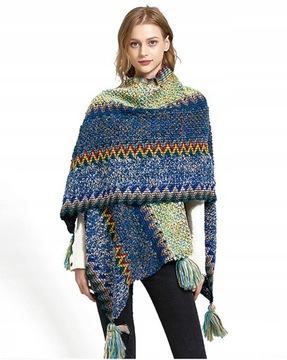 ТЕПЛОЕ ПОНЧО, СВИТЕР, ШАРФ, ВЯЗАНЫЙ ШАРФ