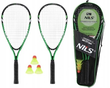 NILS Набор из 2 ракеток + 3 воланов для SPEED Badminton Crossminton