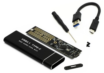 Корпус твердотельного накопителя NVME/SATA PCIe Диск M.2 USB-C 3.1 Gen 2