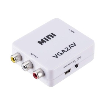 Конвертер изображения с разъема VGA + 3,5 мм в AV RCA Chinch