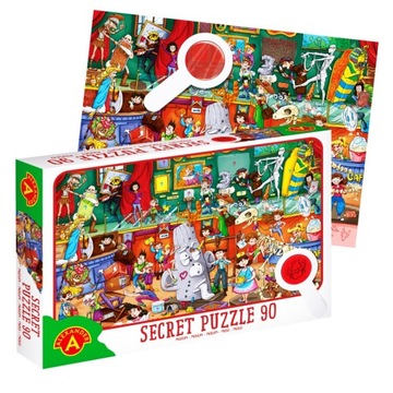 Sekretne Puzzle Puzzle z Tajemnicą MUZEUM z Lupą 90 Elementów