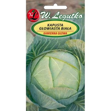 LEGUTKO NASIONA KAPUSTA BIAŁA PÓŹNA KAMIENNA GŁOWA IDEALNA DO KISZENIA 2G