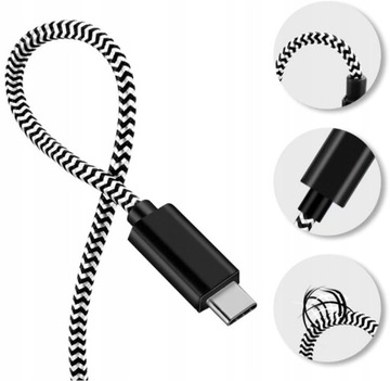 Microsoft Surface PRO 4 5 6 7 — кабель USB 3.1 типа C с НЕЙЛОНОВОЙ ОПЛЕТКОЙ, ЧЕРНАЯ