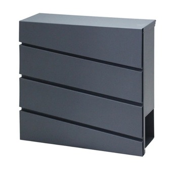 Большой матовый черный почтовый ящик с держателем для газет.