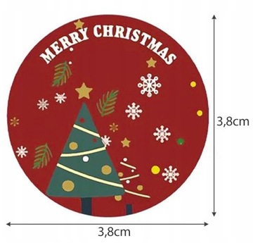 РОЖДЕСТВЕНСКИЕ НАКЛЕЙКИ ДЛЯ ПОДАРКОВ С РОЖДЕСТВОМ САНТА 8 шт R8