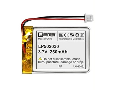 Bateria Akumulator Li-Po Li-Poly 250mAh 3.7V PCM