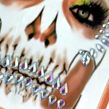 Маска для лица «Хэллоуин» с кристаллами «Серебряный ЧЕРЕП»