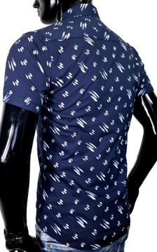 Koszula męska na krótki rękaw we wzory N182 r. XL