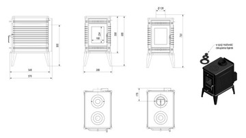 ОТДЕЛЬНО СТОЯЩАЯ ЧУГУННАЯ ПЕЧЬ KOZA K10 9,5 кВт Аксессуары