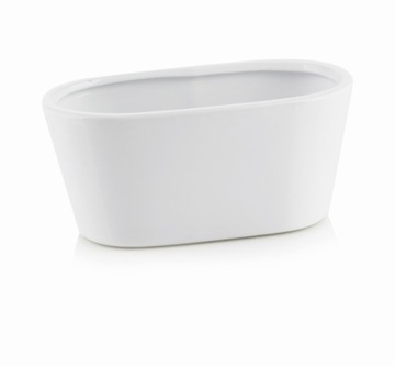 CERAMICZNA OSŁONKA DONICZKA RYNNA 17cm BIAŁA