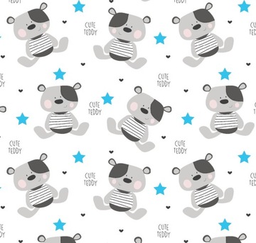 Pielucha Flanelowa 80x80 Miś Niebieski