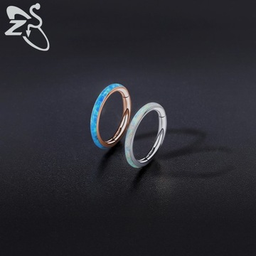 ZS-Anillo de Nariz de ópalo de 16G, Tabique Clicker, сегментный конус