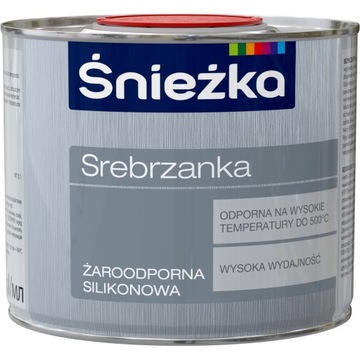 ŚNIEŻKA SREBRZANKA FARBA ŻAROODPORNA SREBRNA 0,5L