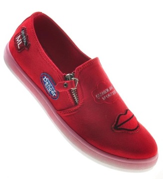 DAMSKIE TENISÓWKI SLIP ON TRAMPKI z ustami 8425 38