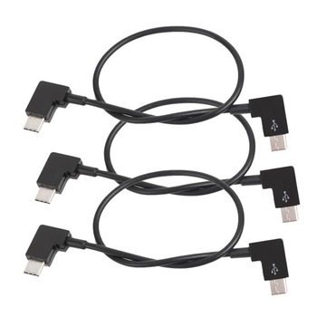 3-pakowy krótki kabel USB typu C do typu C o długości 30 cm, kąt prosty 90 stopni USB C