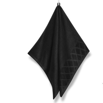 RĘCZNIK KĄPIELOWY BAWEŁNIANY FROTTE CZARNY DUŻY 50X90 SILKY 500 gsm