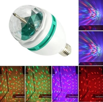 ВРАЩАЮЩАЯСЯ ДИСКОШАРНАЯ ЛАМПА LED RGB POWER E27 ДИСКОШАРНАЯ ЛАМПА