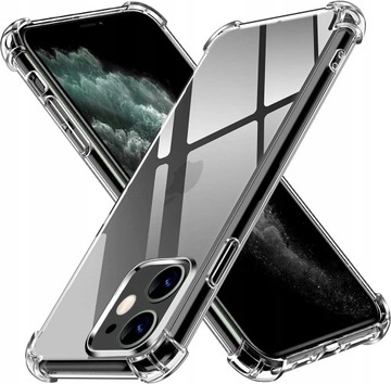 Etui do iphone 11 Pancerne Clear Case Anti-Shock + Szkło 9H