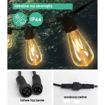 Светодиодная лампа ST64 E27 Filament 2300K 8W теплый цвет