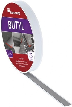 ЛЕНТА КРОВЕЛЬНАЯ БУТИЛОВАЯ ДВУСТОРОННЯЯ УПЛОТНИТЕЛЬНАЯ EUROVENT BUTYL 15мм 25мб