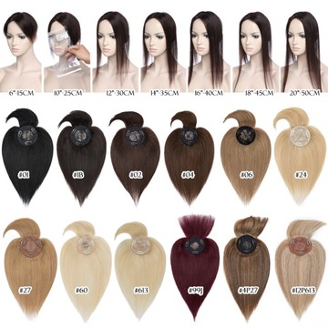 NATURALNE Grzywką Damski Tupet Topper Jasny Popielaty Blond/Bleach Blond