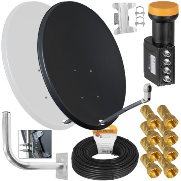 ANTENA CZASZA SATELITARNA 80 ZESTAW QUAD HD 4K